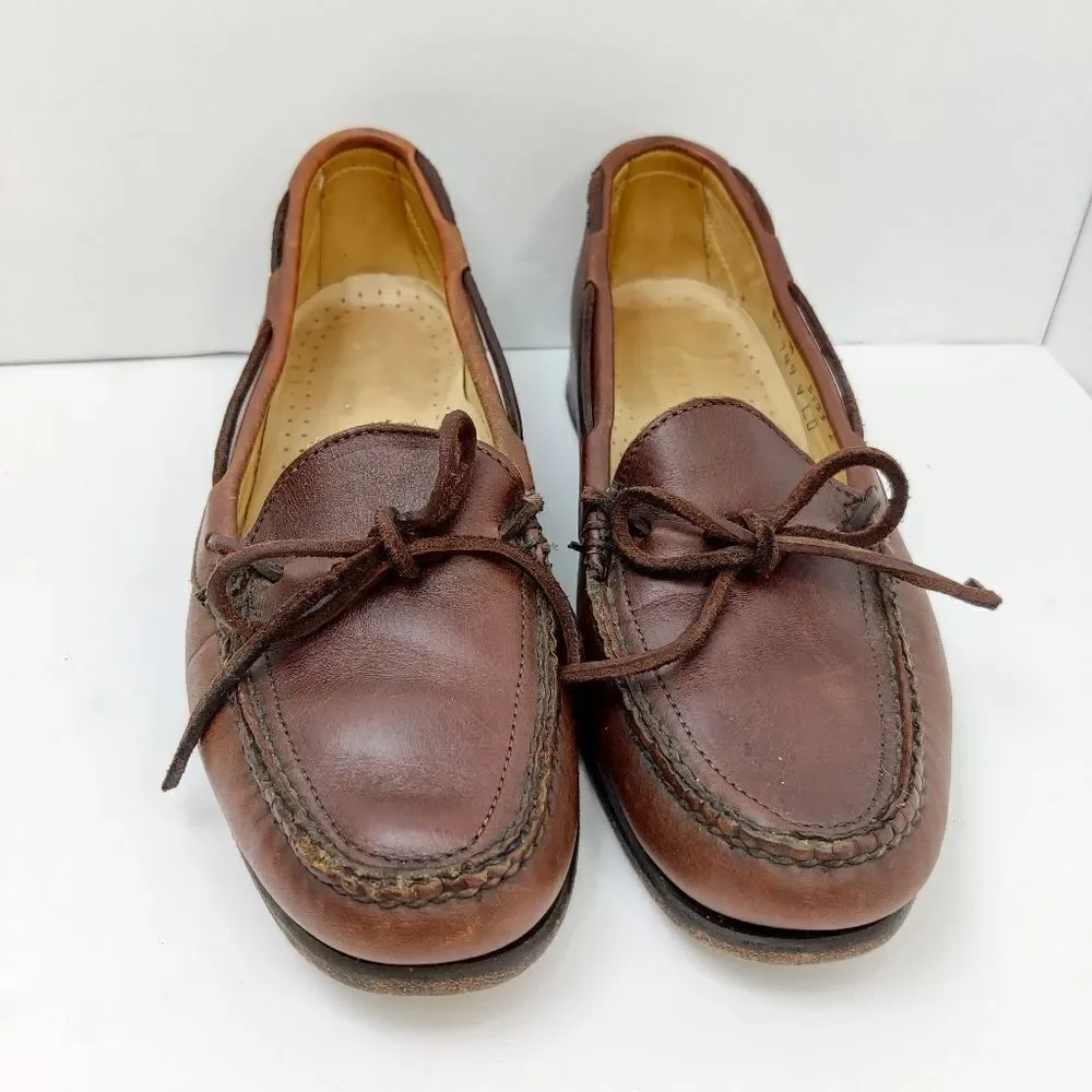 Barrie ltd Booters Mens Slip on Loafers in Brown Leather Sz 8.5 M Mocc Toe